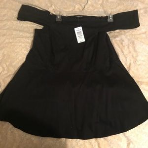 Torrid 2x Black peplum top. NWT